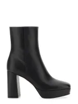 Gianvito Rossi 90mm Daisen Platform Leather Ankle Boots In Black