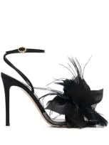 Gianvito Rossi Embellished Detail Heeled Sandals In Black