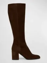 Gianvito Rossi Joelle Suede Knee Boots In Moka