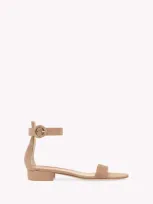 Gianvito Rossi Portofino 20 Suede Sandals In Praline Pink Suede