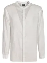 Giorgio Armani Round Collar Shirt In White