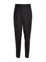 Giorgio Armani Wool-cashmere Tailored Trousers In Black