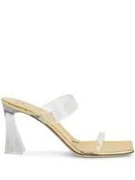 Giuseppe Zanotti Flaminia Plexi 85mm Mules In Gold