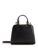 Givenchy Leather Handbag With Frontal Logo In Black