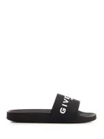 Givenchy Black Rubber Logo Slides