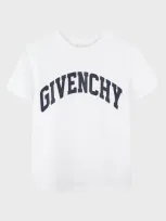 Givenchy Kids' Boy's Curved Logo-print T-shirt In White