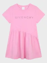 Givenchy Kids' Girl's Embellished Logo-print Dress In Pink