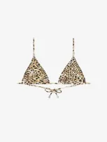 Givenchy Women's Plage Printed Bikini Top With 4g Detail In Beige Black