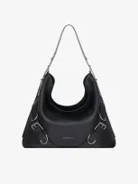 Givenchy Large Voyou Bag In Grained Leather In Black