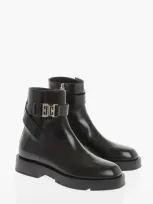 Givenchy Leather Ankle Boots With Logo 4g Buckle Detail In Black