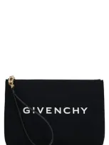 Givenchy Logo Canvas Pouch In Blue