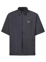 Givenchy Wide-cut Jacquard Logo Print Short-sleeved Shirt In Black