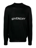 Givenchy Logo Wool Crewneck Jumper In Black