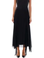 Givenchy Tulle Midi Skirt In Black