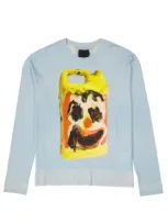 Givenchy Wool And Silk Printed Sweater In Blue