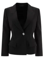 Givenchy Elegant Wool Blazer With Signature 4g Emblem In Black