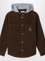 Golden Goose Brown Corduroy Hooded Shirt