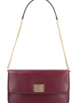 Golden Goose Gioia Leather Shoulder Bag In Red-purple Or Grape