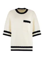 Golden Goose Lou Short Sleeve Sweater In White