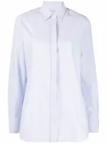 Golden Goose Striped Cotton Shirt In White