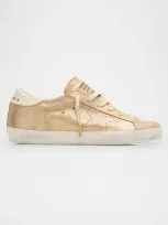 Golden Goose Superstar Glitter Suede Low-top Sneakers In Platinumcream