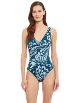 Gottex Miss Butterfly V-neck Twist One Piece In Multi Blue