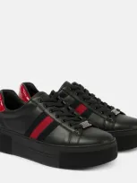 Gucci Ace Leather Sneakers In Black