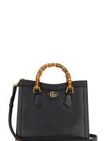 Gucci Bamboo Diana 2 Way Handbag In Black