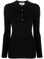 Gucci Cashmere Polo Top In Schwarz