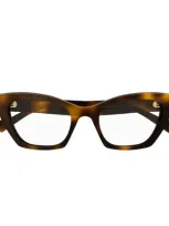 Gucci Cat-eye Frame Glasses In Havana-havana-transparent