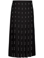 Gucci Crystal-embellished Pleated Skirt In Black/mix