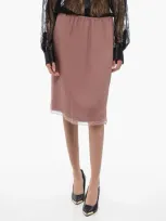 Gucci Double-layered Skirt With Lingerie Style In Pink