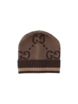 Gucci Monogram Knitted Beanie In Multi