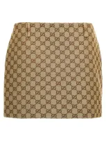 Gucci Glitter Gg Canvas Miniskirt In Multicolor