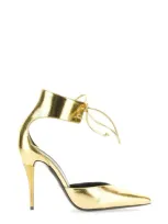 Gucci Metallic Effect High Heeled Pumps In Gold