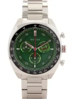 Gucci Interlocking G 41mm Watch In Steel & Green