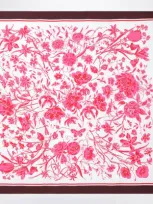 Gucci Ivory/pink Silk Floral Print Scarf