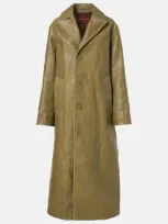 Gucci Leather Coat In Green