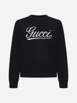 Gucci Logo Wool Sweater In Black