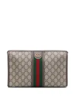 Gucci Ophidia Gg-canvas Wash Bag In Brown