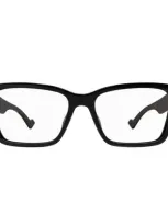 Gucci Rectangular Frame Glasses In 001 Black Black Transpare