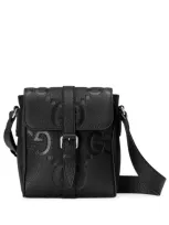 Gucci Small Jumbo Gg Messenger Bag In Black