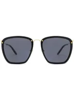 Gucci Square Frame Sunglasses In 黑色