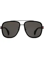 Gucci Tinted Aviator Sunglasses In Black