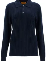 Guest In Residence Polo-inspired Pullover In Blue