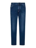 Handpicked Orvieto Medium Wash Blue Stretch Cotton Denim