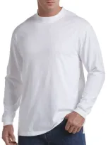 Harbor Bay By Dxl Moisture-wicking Long-sleeve Shirt In White