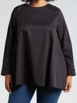 Harshman Isolde Long Sleeve Cotton Top In Black