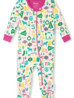 Hatley Babies'  Fa-la-la Organic Cotton Zip Footie In Natural