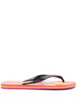 Havaianas X Maison Kitsuné Logo-embossed Flip Flops In Red